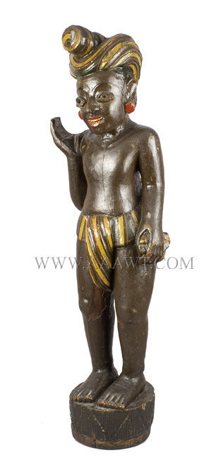 Antique Cigar Store Figure, Carved and Painted, Countertop, angle view